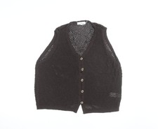 Marks and Spencer Damen Weste braun offen Strick Baumwolle XL