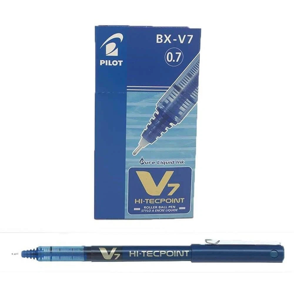 Pilot V7 Hi-Tecpoint Penna ad inchiostro liquido, confezione da 12, colore: Blu