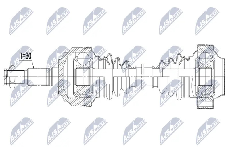 Driveshaft Rear Axle Left NPW-VW-188 NTY for PORSCHE VW