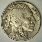1929 S US Buffalo Nickel VF Five Cent Coin Copper Nickel Very Fine Condition 5c