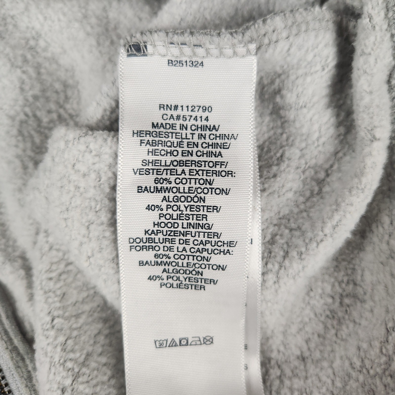 True Religion Womens Zip Up Hoodie Gray Graphic Back Horseshoe Logo Size Small thumbnail 7