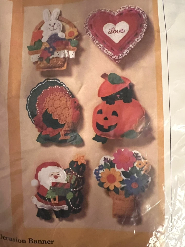 Creative Circle “1938 Special Occasion Banner”Kit Embroidery  Holidays NOS - Image 2 of 4