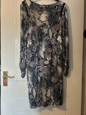 New Autograph Snake Print Bodycon Dress Size 16 Lined