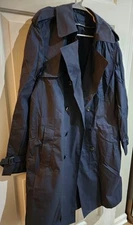 Defense Logistics Agency Mens Trench Coat Defender Collection Navy Blue Sz. 42XL