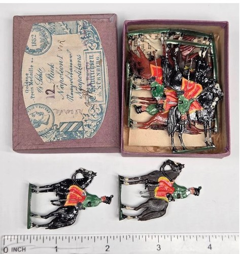 Antique Ernst Heinrichsen Flat Soldiers Boxed Neapolitan Cavalry Napoleon I Rare