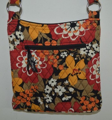 Vera Bradley Bittersweet Purse Crossbody Bag Mustard Red Black Floral