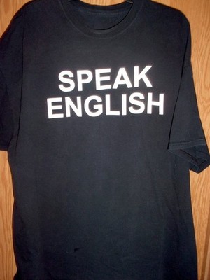 SPEAK ENGLISH black 2XL t shirt