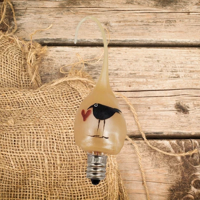 VICKIE JEANS CREATIONS Crow & Heart | Silicone Light Bulb | Inner Replaceable | C7 Nightlight Bulb