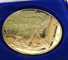 GOLD EDITION 2000 Eagle  1 Ounce .999 Fine Silver COIN   24K GOLD LAYERED DOLLAR