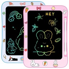  2 Pack Genialba LCD Writing Tablet for Kids, Colorful Screen Pink  Blue