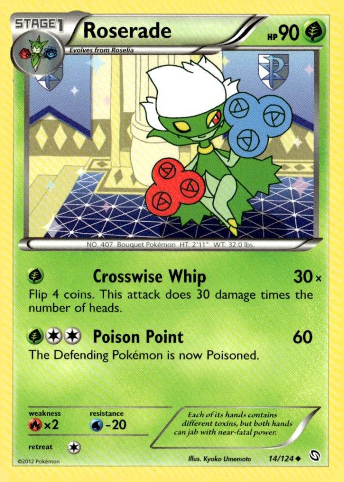 Roserade (14) Uncommon Dragons Exalted 14/124 Pokémon TCG