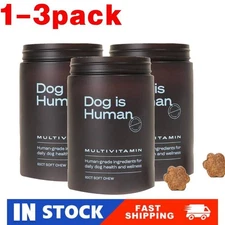 1-3xDog Is Human Daily Multivitamin Dog Health &Wellness Chicken FLAVOR 60Pcs