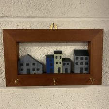 Hand Made Wall Mounted Wooden Key Holder, home decor 3 hook Gift idea