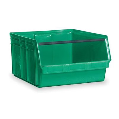 Quantum Storage Systems Qms743gn Storage Bin, Polyethylene, Green, 11 7/8 In H,