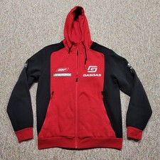 GasGas Sweatshirt Mens Medium Red Black Hoodie Motorcycles Racing Team Full Zip