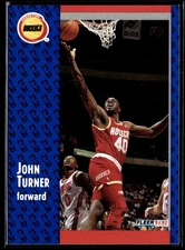1991-92 Fleer John Turner RC Houston Rockets #292
