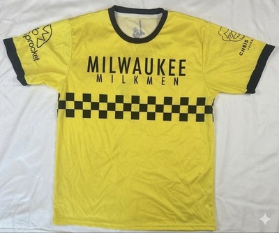 Milwaukee, Milkman, Shirt, Black, And Yellow, Signed By Anthony Barone, Size XL