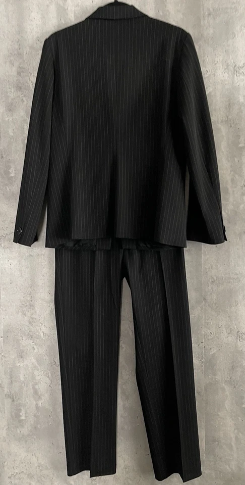 J’ENVIE New York Carol Trotta Womens Pinstripe Black Blazer Jacket Pant Suit S12 - Image 2 of 4