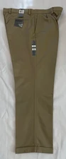 New Dockers Signature Khaki Relaxed Fit Pleated Cuffed Mens Pants Black 38x32