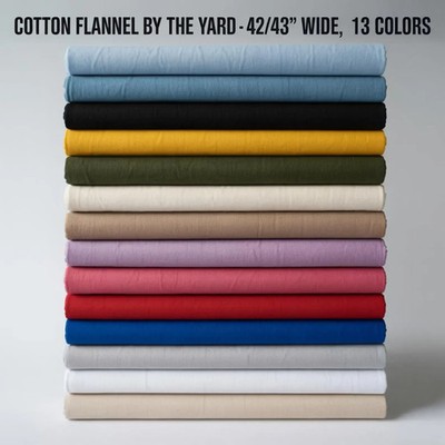 100% Cotton Flannel Fabric by Yard   42/43'' Soft Double-Brushed Material