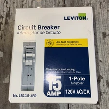 Leviton 15 Amp Thermal Magnetic Branch Circuit Breaker AFCI 120V LB115-AFR New!