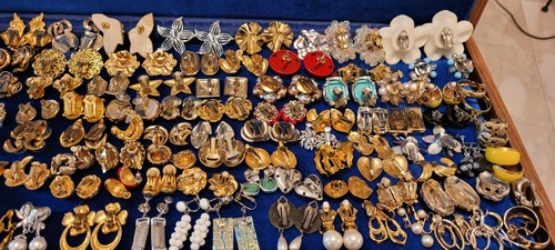Vintage Ohrringe Set 118,3 Pfund 11 Unzen 35 signiert Monet Schwan Swarovski Kjl Trifar - Bild 12 von 24