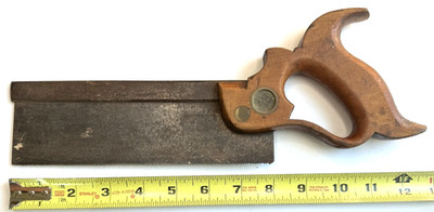 Vintage H. DISSTON PHILA 8  Dovetail Back Saw Used
