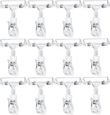 TIY 50PCS Clear Sign Clips Holders, Merchandise Sign Clip Rotatable
