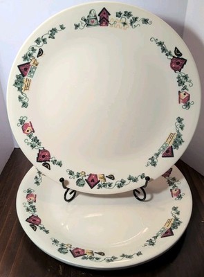 Set of 4 Vintage Corelle GARDEN HOME 10 1/4'' Dinner Plates EUC