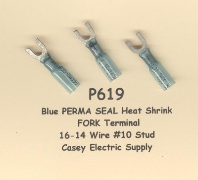 10-Pack Blue Heat Shrink Butt Connectors - 16-14 AWG, Perma Seal, MOLEX Brand