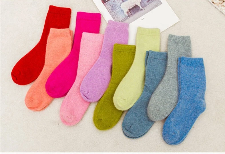 5 pairs Angora Rabbit Wool Womens Girls Socks Luxury Comfort Soft Warm Wool Sock - Image 3 of 4