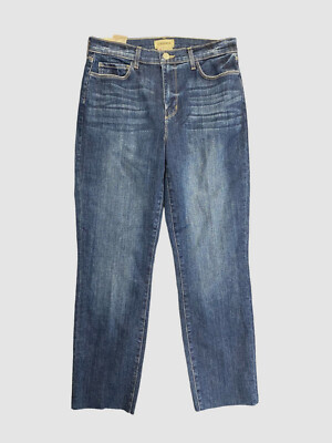 $270 L'Agence Women's Blue Sada Slim Fit Cropped Leg Jeans