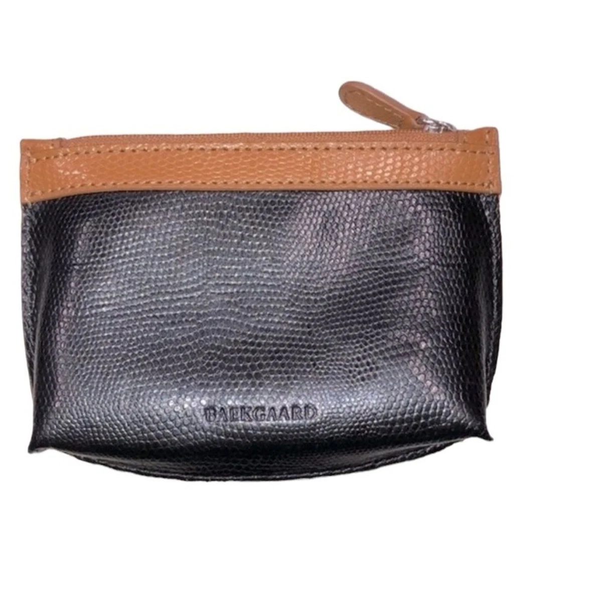 Portefeuille Baekgaard En Cuir Noir - Style Tote Avec Fermeture Zippée - Neuf Sans étiquette