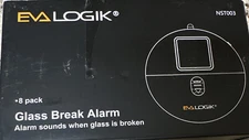EVA LOGIK® Glass Break Alarm 8 Pack Ultra-Thin WINDOW ALARM Loud 120dB Alarm