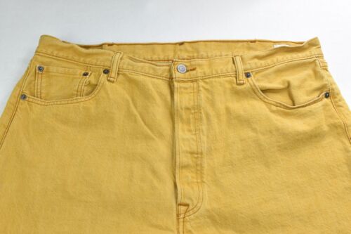 Levi's 501 Men's Jeans Size 42 X 27 Button Fly Denim Mustard Yellow -Flaws- - Picture 3 of 20