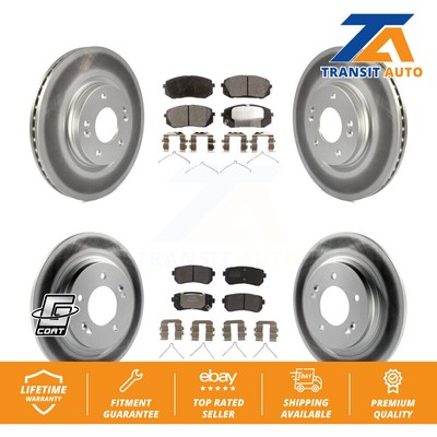 Coated Brake Rotor Semi-Metallic Pad Front Rear Kit For Kia Optima LX/EX/LX 1.6T