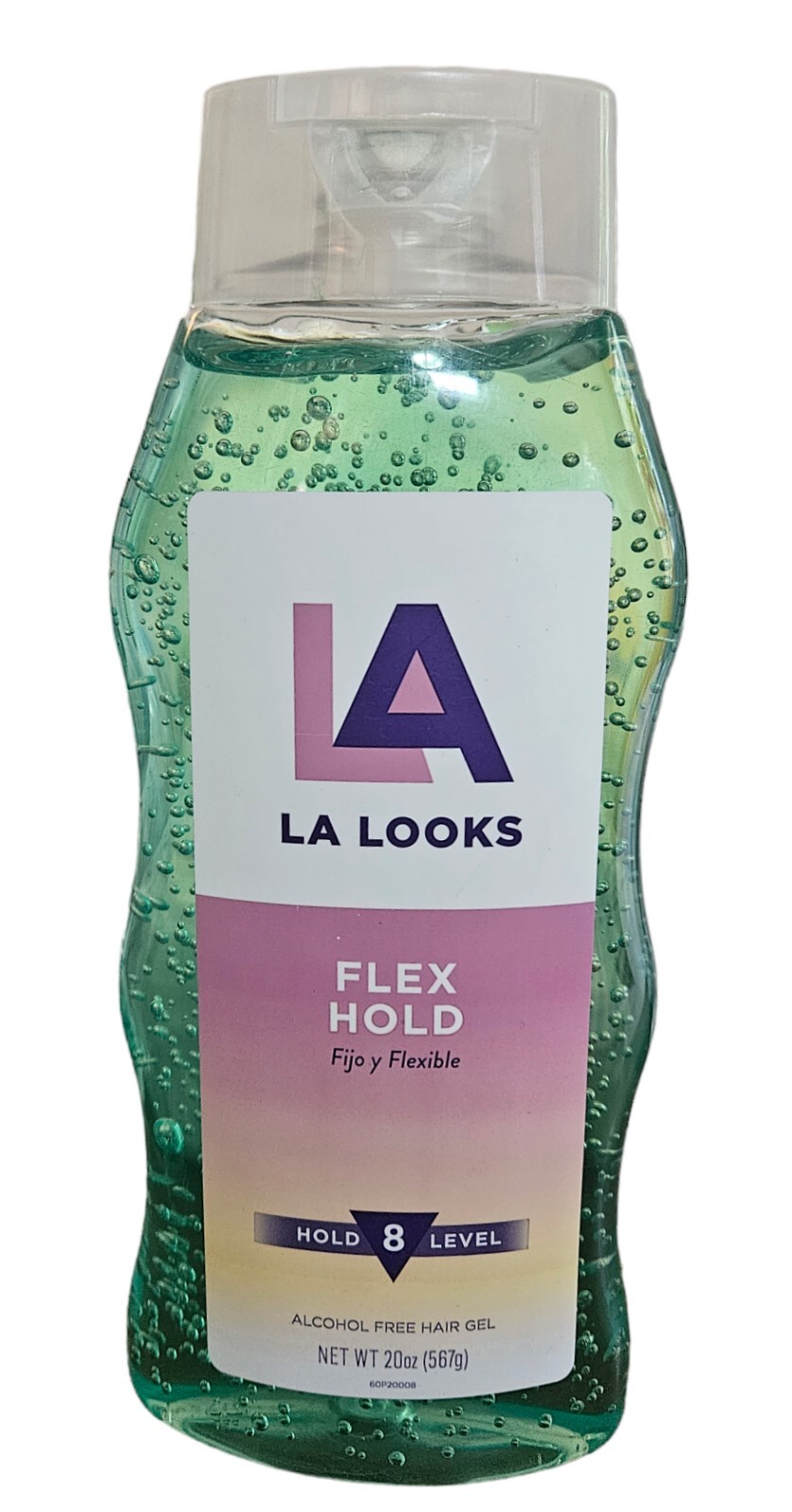 LA Looks Flex Hold Hair Gel Level 8 Green 20 oz Bottle Broken Lid
