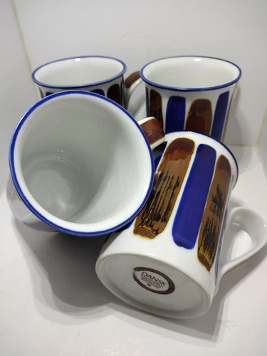 RARE-Dansk International Designs Radial Mugs Near Mint Condition- Set of 4