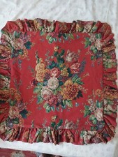 Vintage Ralph Lauren Aylesbury Euro Ruffled Square Pillow Sham Cotton Heavy