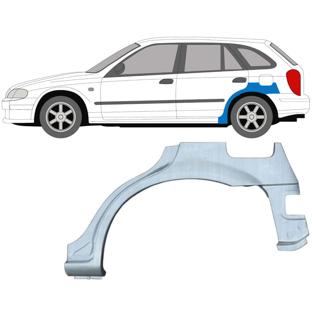 MAZDA 323F BJ 1998-2003 REAR WHEEL ARCH REPAIR PANEL REAR WING / LEFT LH