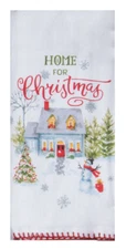 HOME FOR CHRISTMAS Krinkle Flour Sack Kitchen Towel by Kay Dee Designs