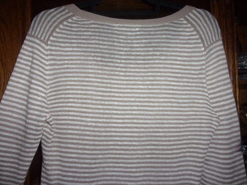 Boden. NEW. Attractive Pure Linen Beige & Ecru Striped Light Jumper. UK 12 - Picture 8 of 21