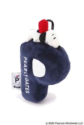 PEARLY GATES ''SNOOPY × P Logo Plush Doll Golf Ball Pouch (UNISEX)'' Navy
