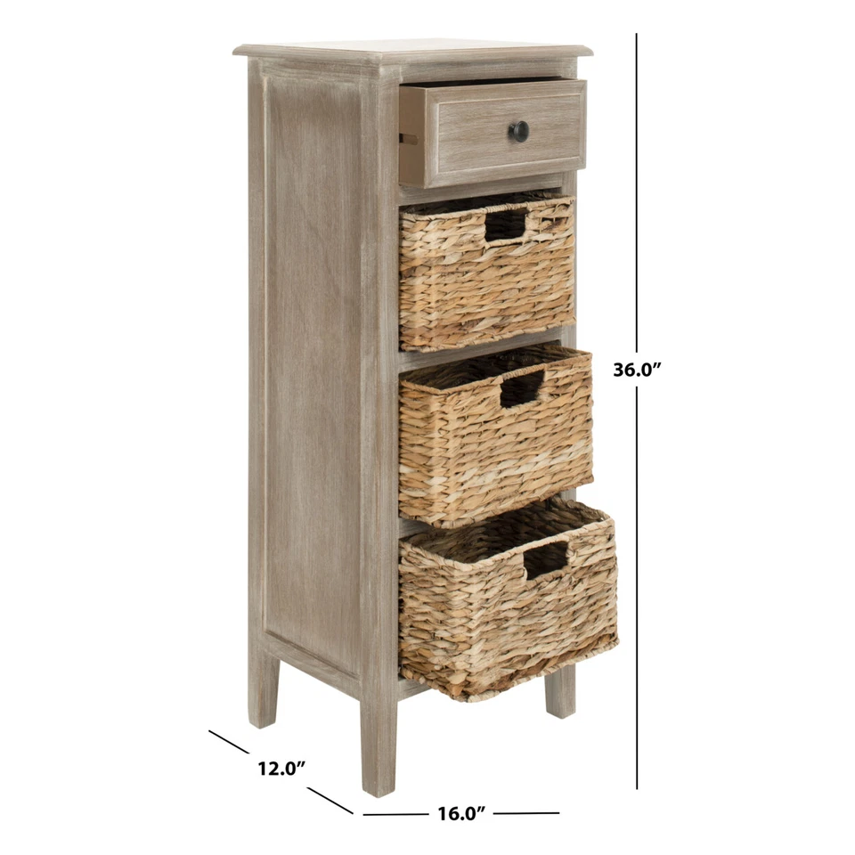 SAFAVIEH Michaela Drawer Side Table | White Washed | - Image 4 of 4