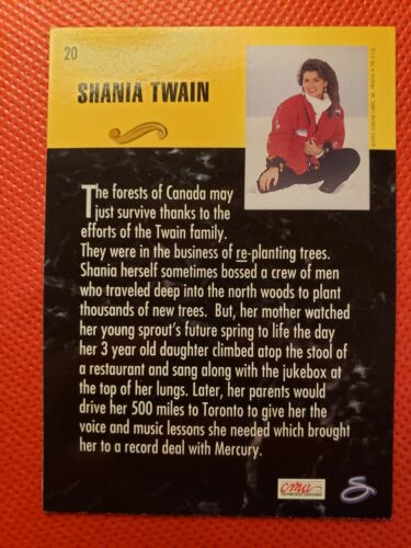 1993 Country Gold #20 Shania Twain carte recrue - Photo 2 sur 3