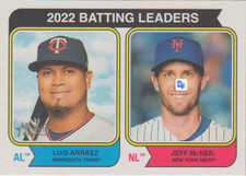 2023 Topps Heritage - Batting Leaders #201 Luis Arraez / Jeff McNeil LL - NM/M