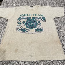 Vintge Smile Team Single Stitch T Shirt L Made In The USA Orthodontics