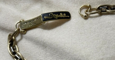 HENRI BENDEL RARE Gold Silver CLEAR Stone Chain Belt MULTI  display picture 3