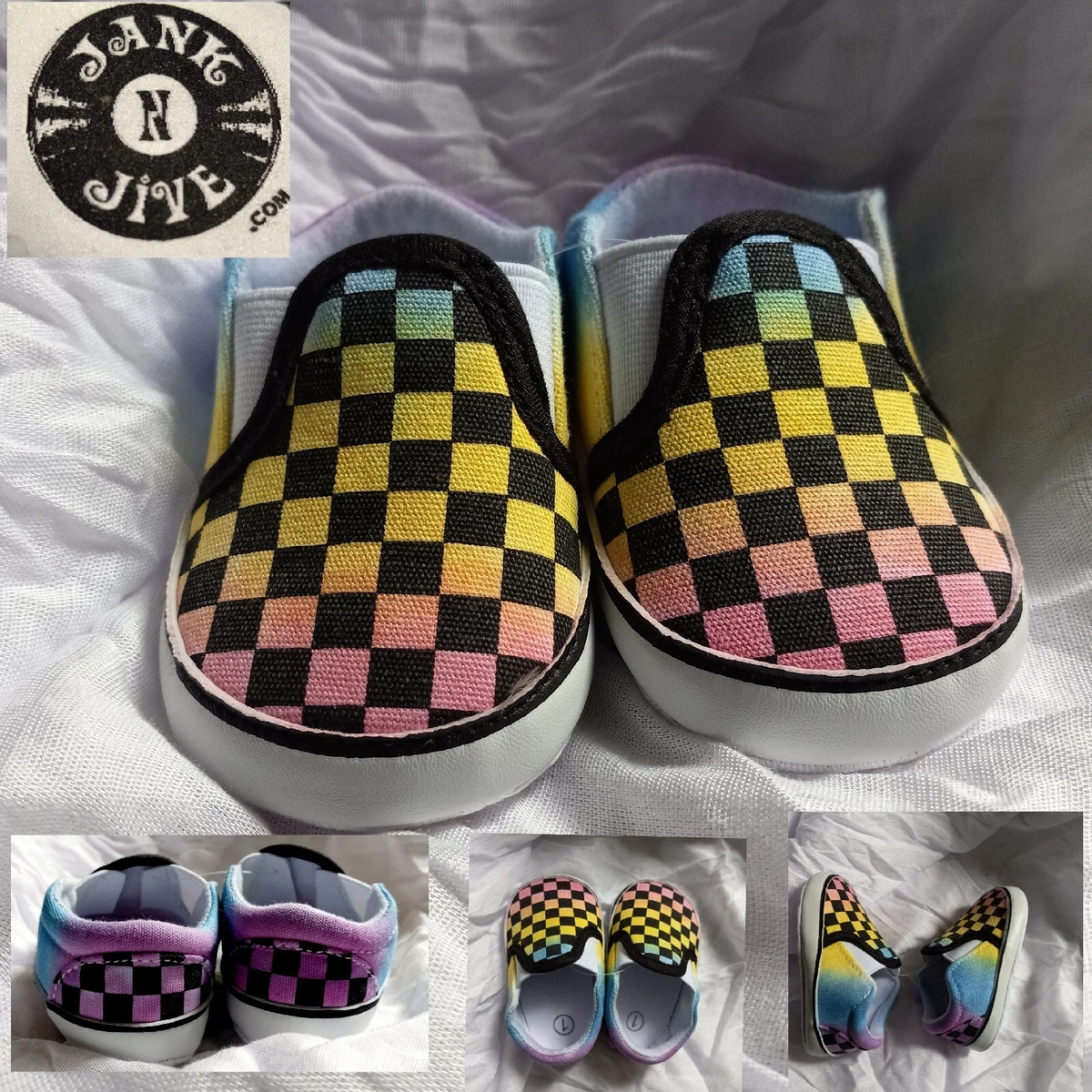 Baby tie dye skaters shoes baby s checkered pattern vans tie dye