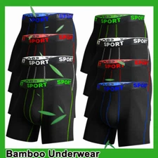 4/8 Pack BAMBOO Men's Bamboo Underwear Boxer Briefs Soft Trunks Undies Panties